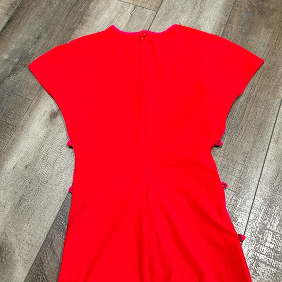 Marcia Tchikiboum side split red midi dress - Picture 6 of 8